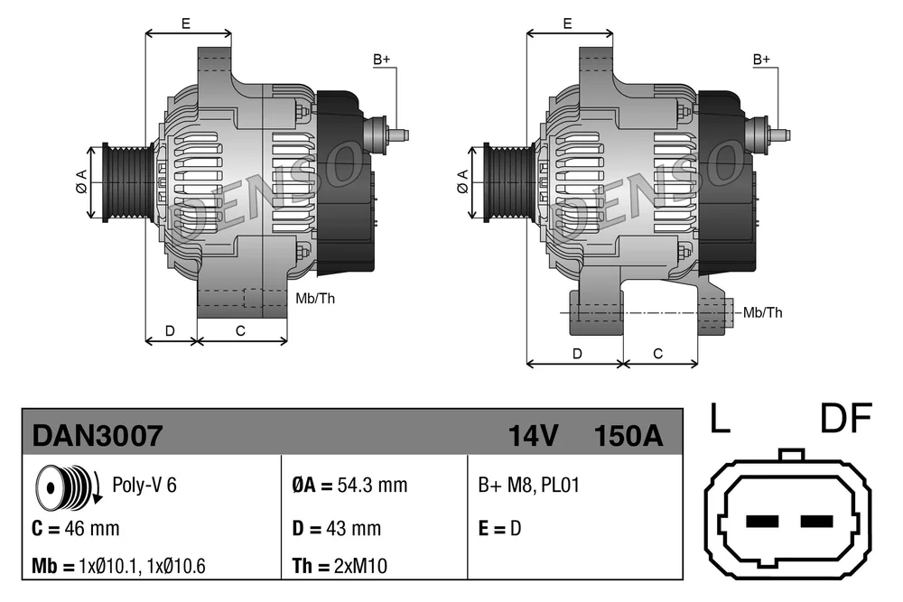 generátor DENSO DAN3007