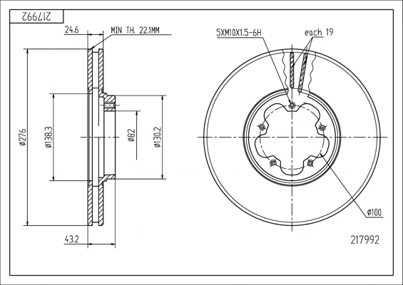 BRZ.KOTOUČ /P/TRANSIT 2.0 00- HART 217992