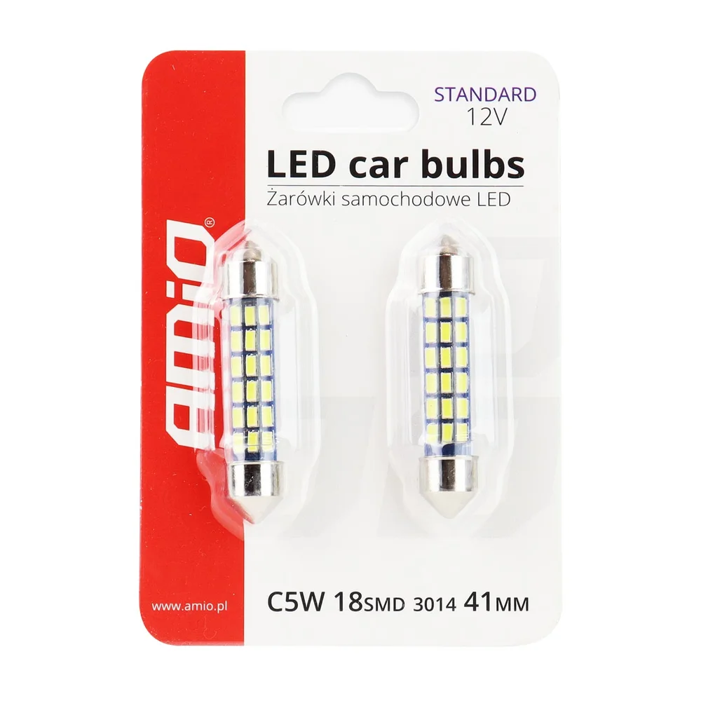 ZAROWKI LED C5W C10W 41MM BÍLÁ 12V AMIO 01092 - Obrázek 3