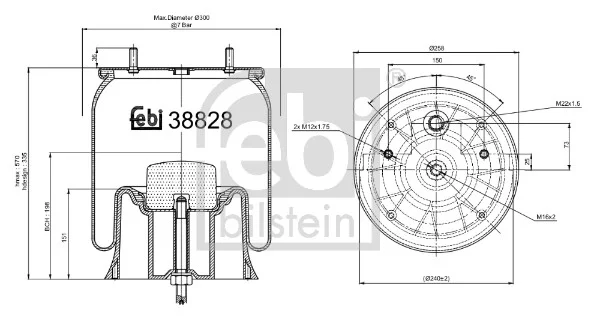 Mech, pneumaticke odpruzeni FEBI BILSTEIN 38828