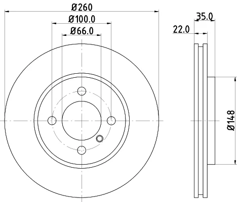Brzdový kotouč HELLA 8DD355100-651
