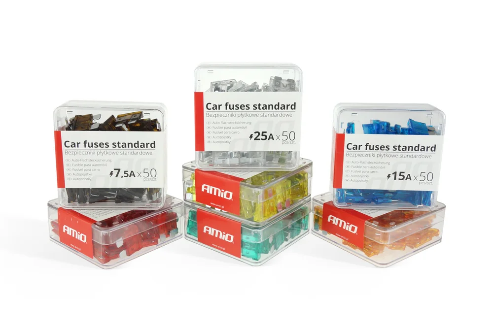 Autopojistky standardní pouzdro 50ks 10A AMIO 01334 - Obrázek 2