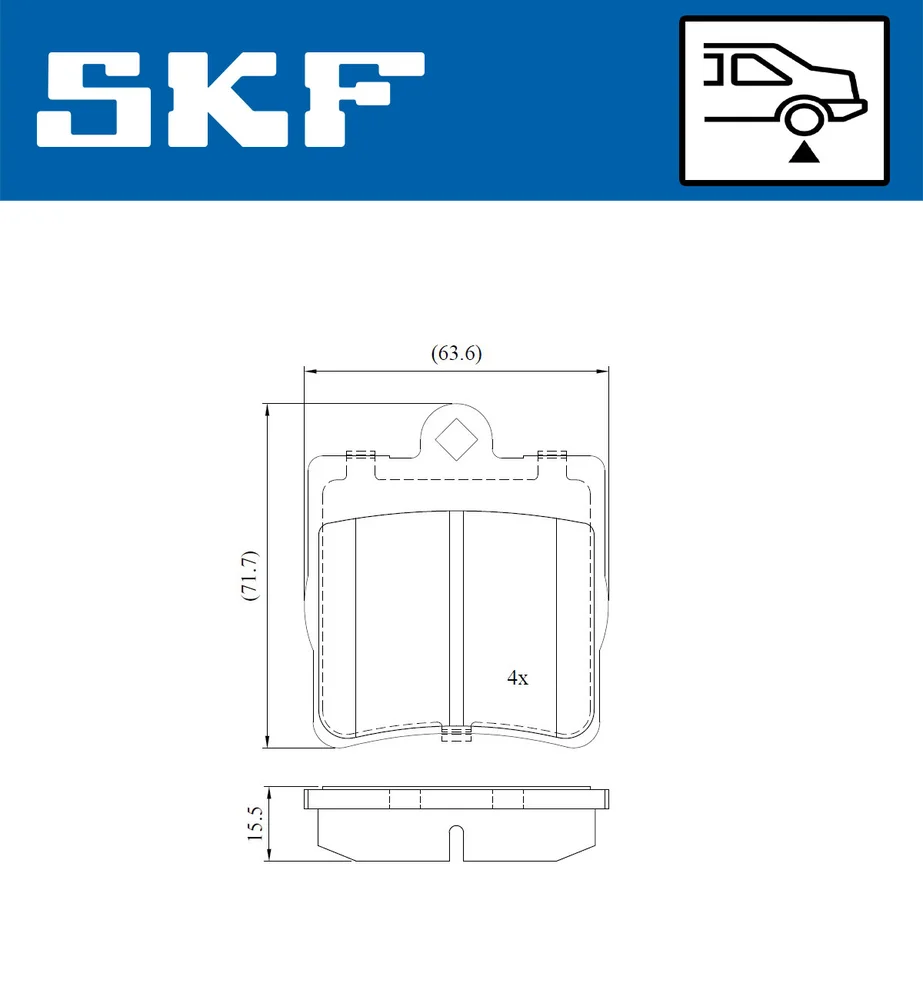 Sada brzdových destiček, kotoučová brzda SKF VKBP90434