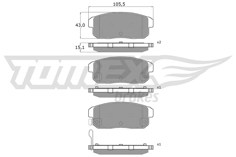 Sada brzdových destiček, kotoučová brzda Tomex Brakes TX17-97