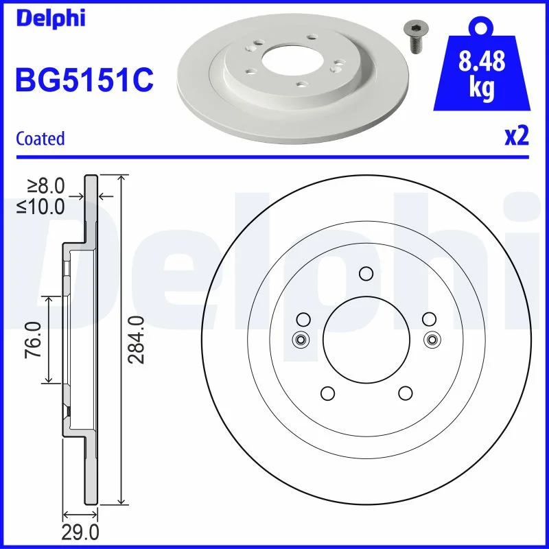 Brzdový kotouč DELPHI BG5151C – OE 58411G2700
