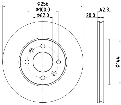 Brzdový kotouč HELLA 8DD355130-001 – OE 51712G6300