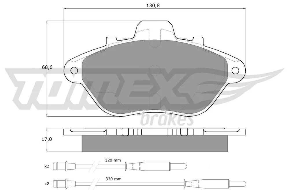 Sada brzdových destiček, kotoučová brzda Tomex Brakes TX13-45