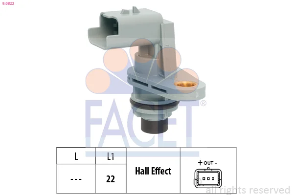 Snímač, počet otáček FACET 9.0822 – OE 9801835380