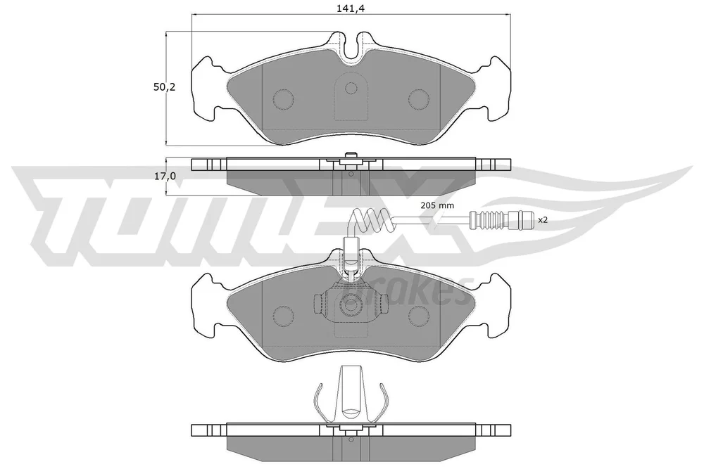 Sada brzdových destiček, kotoučová brzda Tomex Brakes TX11-501