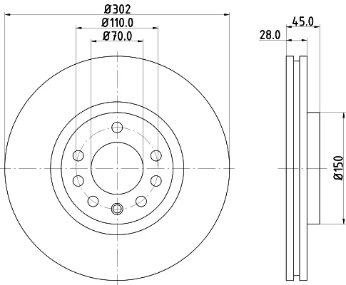 Brzdový kotouč HELLA 8DD355127-831