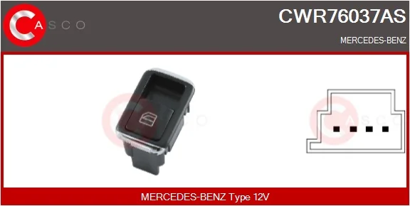 Spínač, zvedací zařízení oken CASCO CWR76037AS