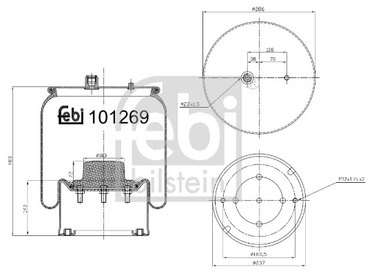 Mech, pneumaticke odpruzeni FEBI BILSTEIN 101269 Mech, pneumaticke odpruzeni FEBI BILSTEIN 101269