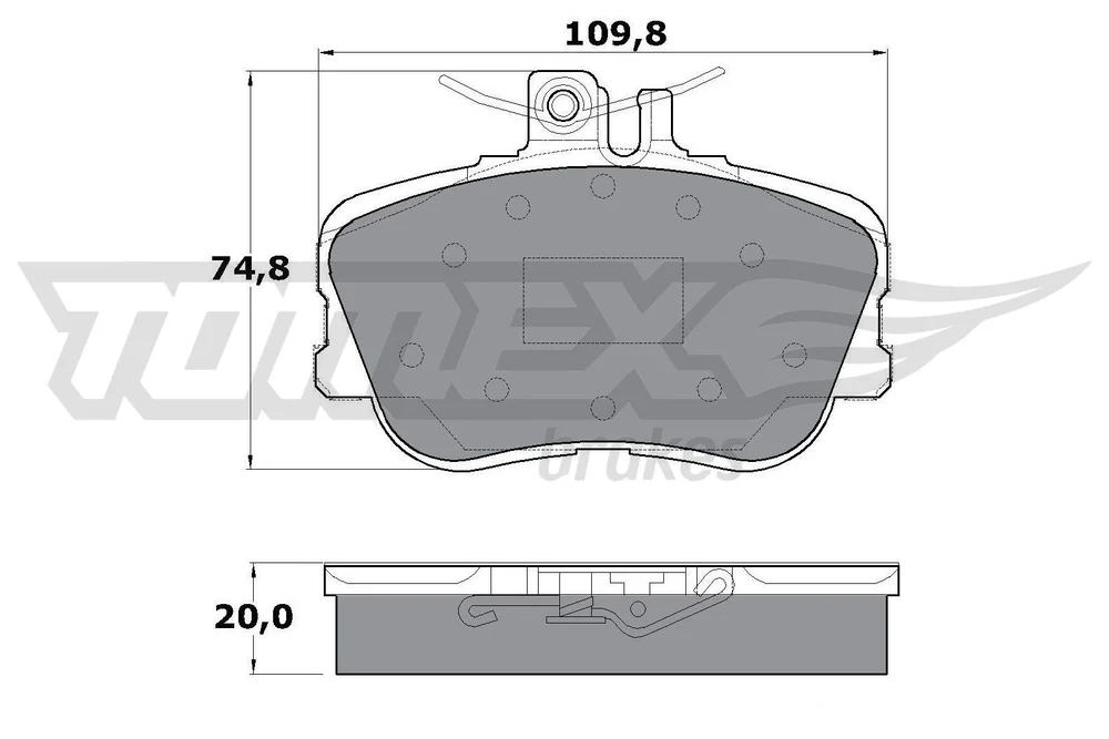 Sada brzdových destiček, kotoučová brzda Tomex Brakes TX11-46