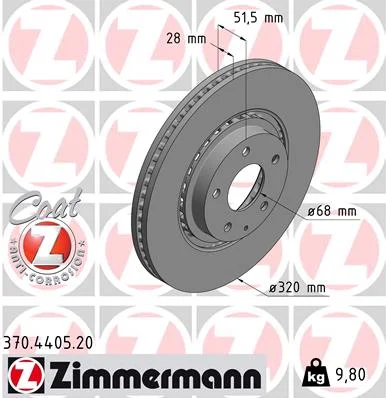 Brzdový kotouč ZIMMERMANN 370.4405.20