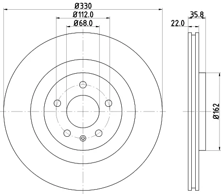 Brzdový kotouč HELLA 8DD355118-021