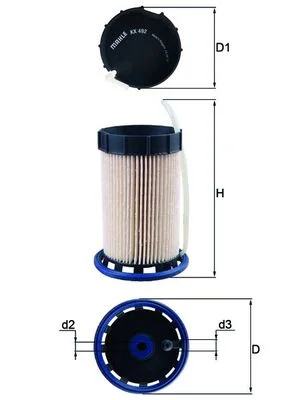 Palivový filtr MAHLE KX492