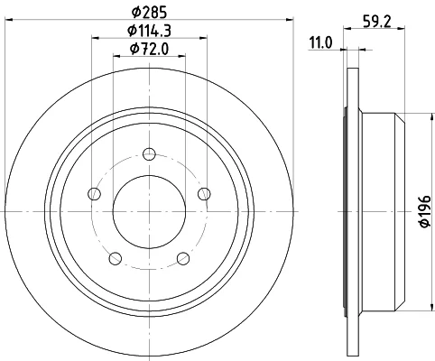 Brzdový kotouč HELLA 8DD355114-801