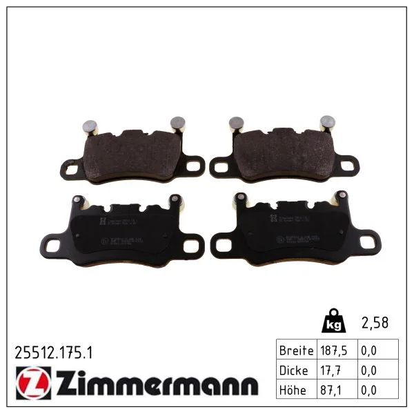 Sada brzdových destiček, kotoučová brzda ZIMMERMANN 25512.175.1