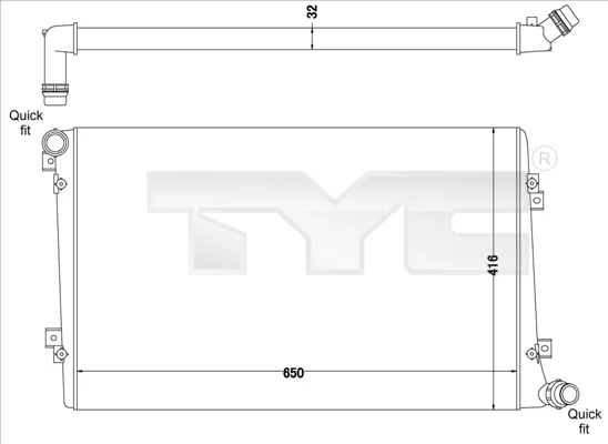 Chladič, chlazení motoru TYC 737-0063-R