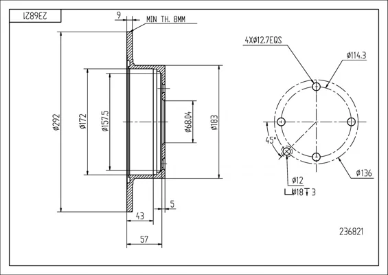 BRZ.KOTOUČ /Z/ TIIDA 1.5DT 07- HART 236821