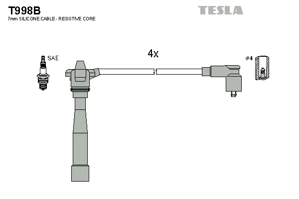 Sada kabelů pro zapalování TESLA T998B