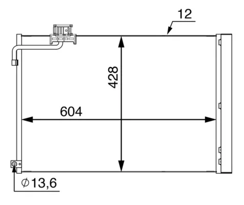 Kondenzátor, klimatizace MAHLE AC51000S Kondenzátor, klimatizace MAHLE AC51000S