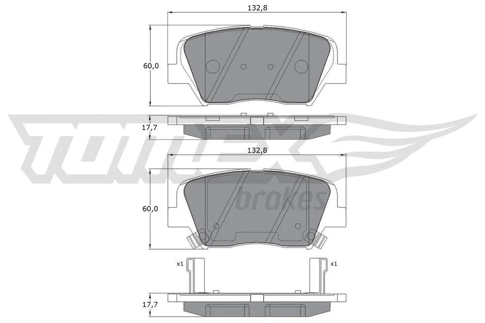 Sada brzdových destiček, kotoučová brzda Tomex Brakes TX17-46