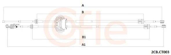 Tažné lanko, ruční převodovka COFLE 2CB.CT003 – OE 2444CE