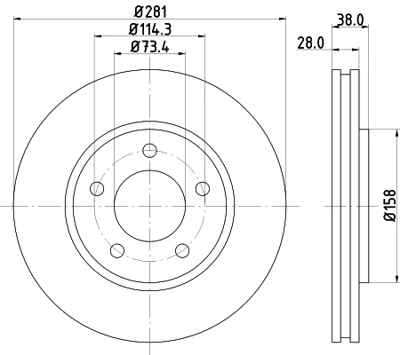 Brzdový kotouč HELLA 8DD355107-891