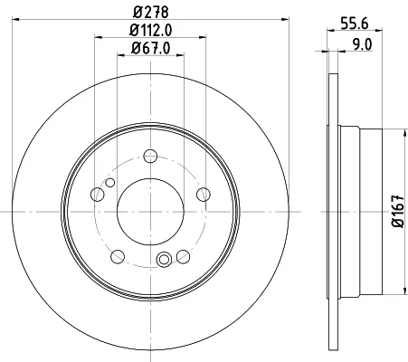 Brzdový kotouč HELLA 8DD355127-011
