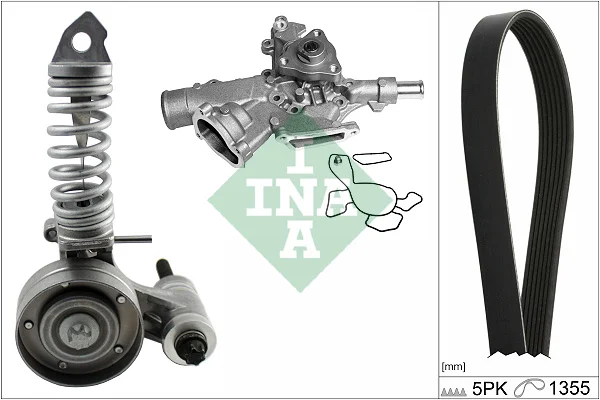 Vodní pumpa + klínový žebrový řemen Schaeffler INA 529029730
