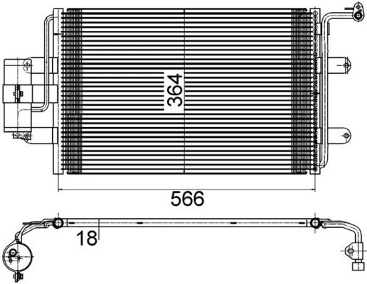 Kondenzátor, klimatizace MAHLE AC180000S Kondenzátor, klimatizace MAHLE AC180000S