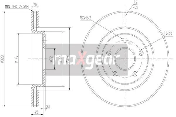 Brzdový kotouč MAXGEAR 19-2323 – OE 52089269AB