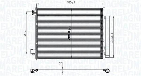 Kondenzátor, klimatizace MAGNETI MARELLI 350203823000 Kondenzátor, klimatizace MAGNETI MARELLI 350203823000
