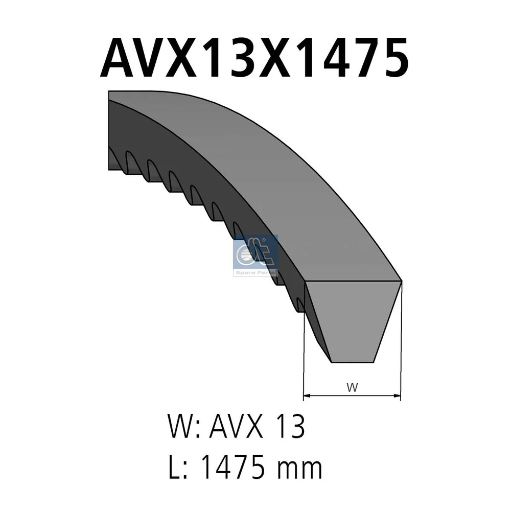 Klínový řemen DT Spare Parts 2.21075 Klínový řemen DT Spare Parts 2.21075