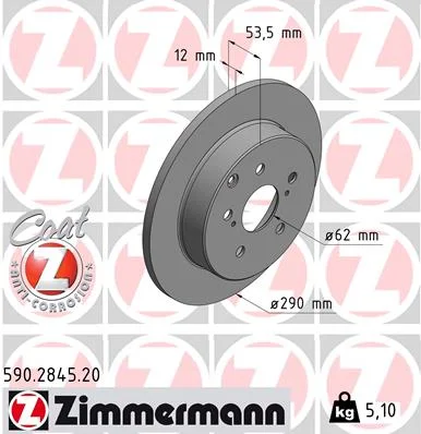 Brzdový kotouč ZIMMERMANN 590.2845.20