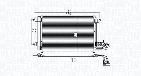 Kondenzátor, klimatizace MAGNETI MARELLI 350203737000