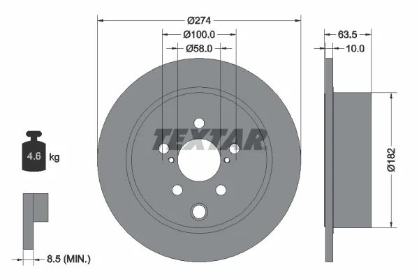Brzdový kotouč TEXTAR 92262003 – OE 26700FJ000