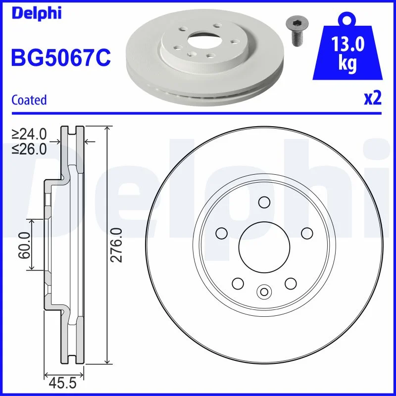 Brzdový kotouč DELPHI BG5067C