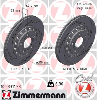 Kotouč brzdový ZIMMERMANN 100.3311.53