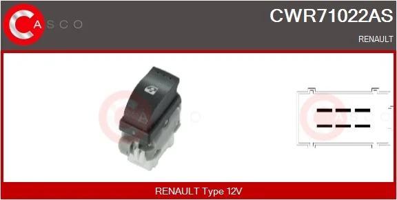 Spínač, zvedací zařízení oken CASCO CWR71022AS Spínač, zvedací zařízení oken CASCO CWR71022AS