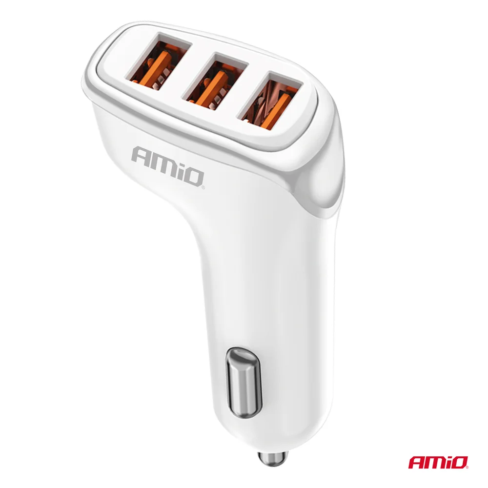 Nabíječka do auta 3x USB-A 3.1A 12/24V AMiO-03885 - Obrázek 2