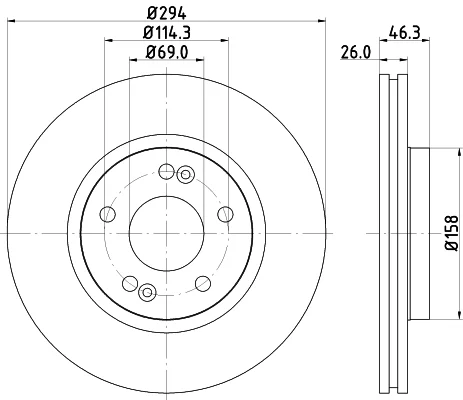 Brzdový kotouč HELLA 8DD355118-671 – OE 51712-26100
