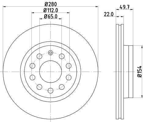 Brzdový kotouč HELLA 8DD355127-991
