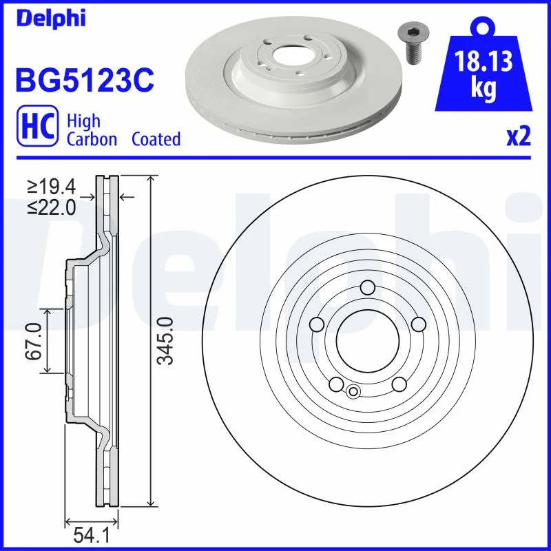 Brzdový kotouč DELPHI BG5123C