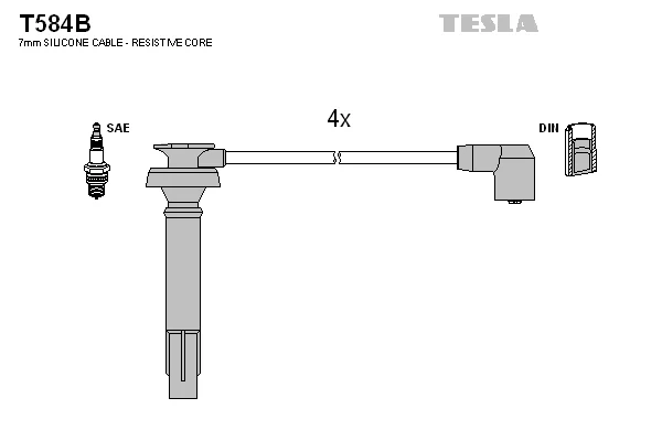 Sada kabelů pro zapalování TESLA T584B