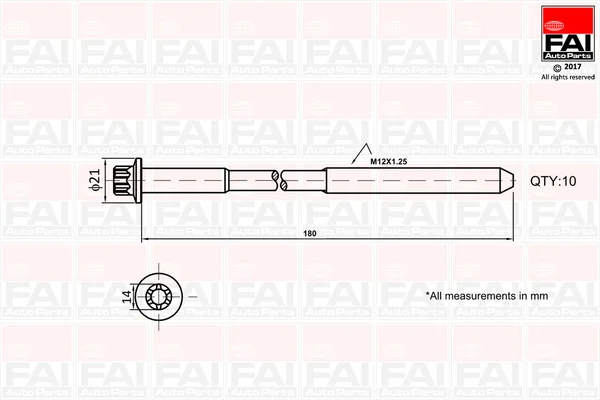 Sada sroubu pro hlavy valcu FAI AutoParts B2111 – OE 90910-02158 Sada sroubu pro hlavy valcu FAI AutoParts B2111 – OE 90910-02158